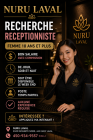 RECEPTIONNISTE RECHERCHER - NURU LAVAL